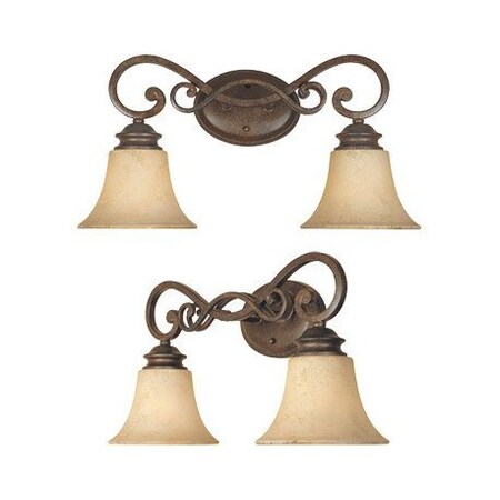 Designers Fountain Forged Sienna Two Light Down Lighting 19.5 Wide Bathroom Fixture" 81802-FSN